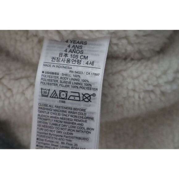 Baby GAP Toddler Sz 4 Years Sky Blue Plaid Sherpa-Lined Flannel Shirt Jacket - Picture 7 of 8